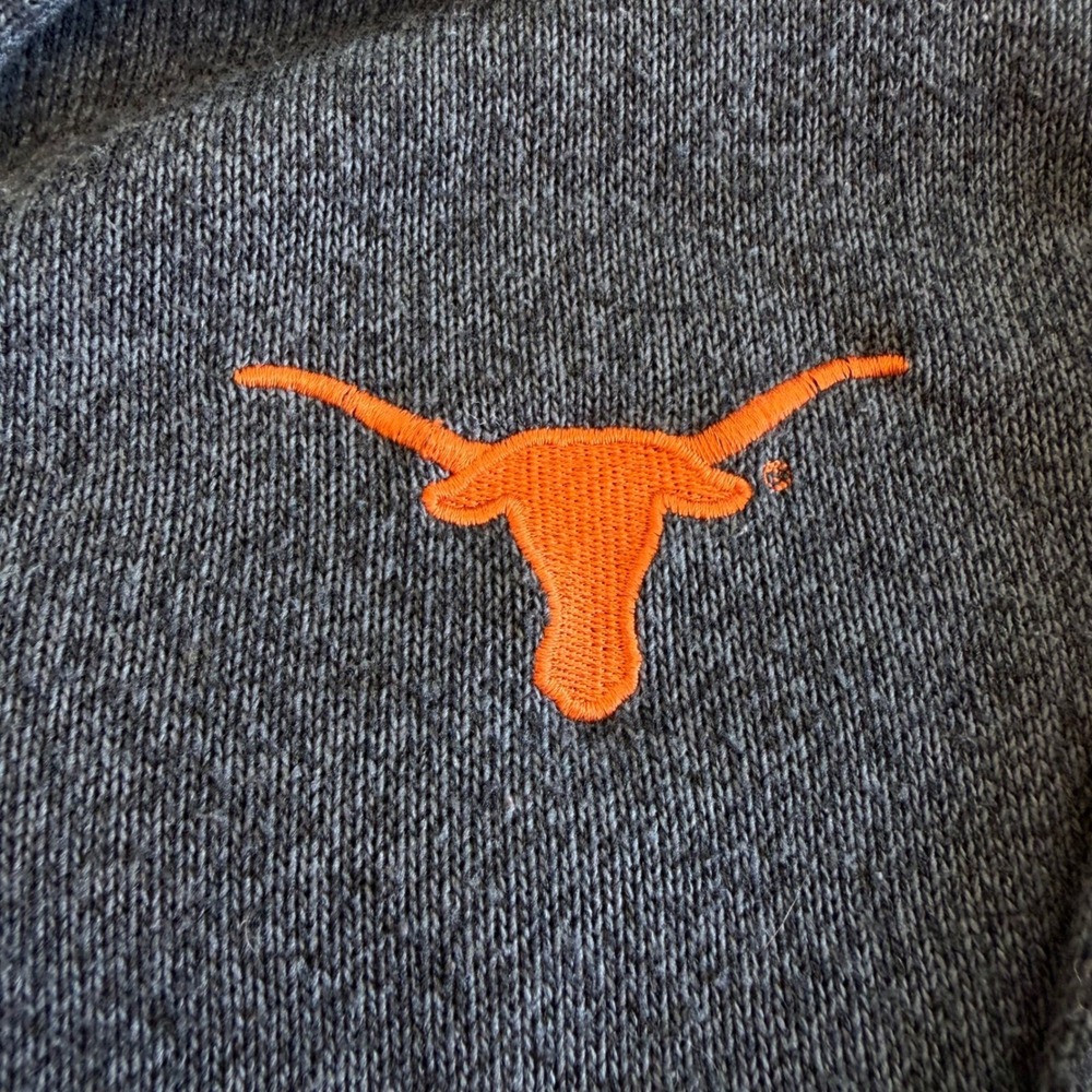 Columbia Texas Longhorns Quarter Zip Fleece Pullover Gray Burnt Orange Men's XXL